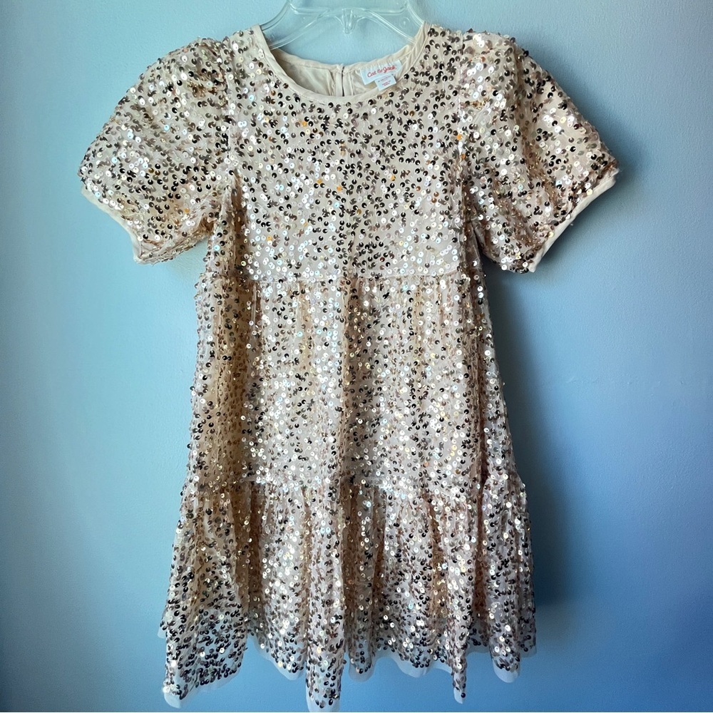 Cat & Jack Glittering Sequin Dress - Cream